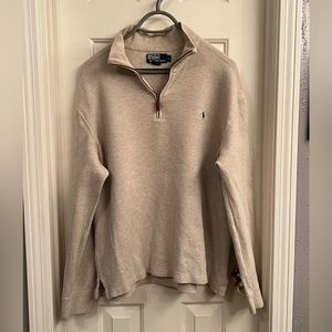 Men’s Polo Sweater Large light beige